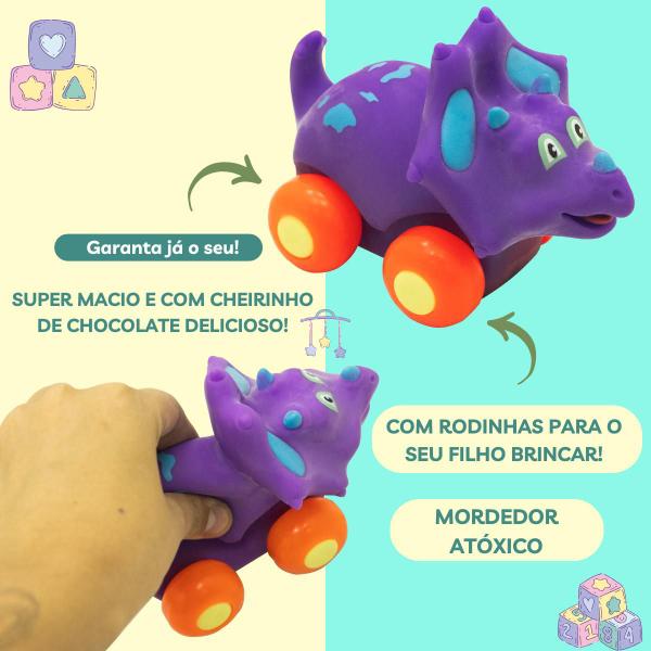 Imagem de Mordedor Infantil Para Bebê Criança Dinossauros Carrinho Baby Diver