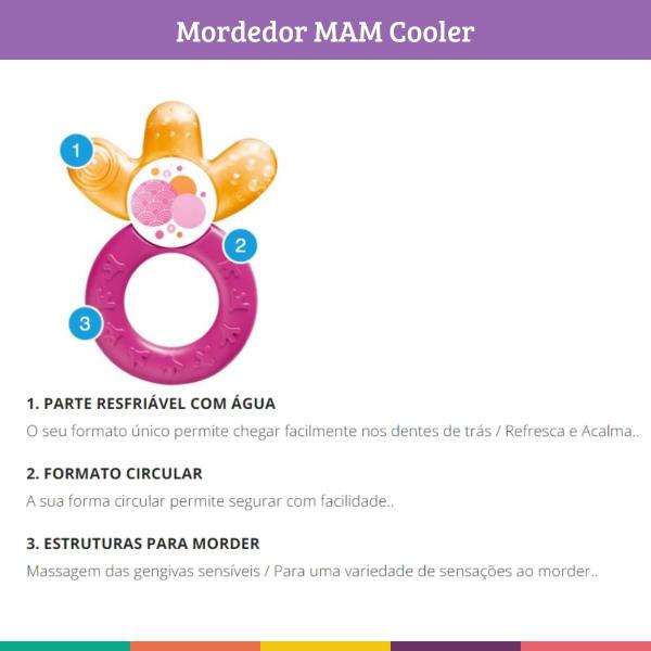 Imagem de Mordedor Mam Cooler Refrescante Acalma Gengiva do Bebê Rosa