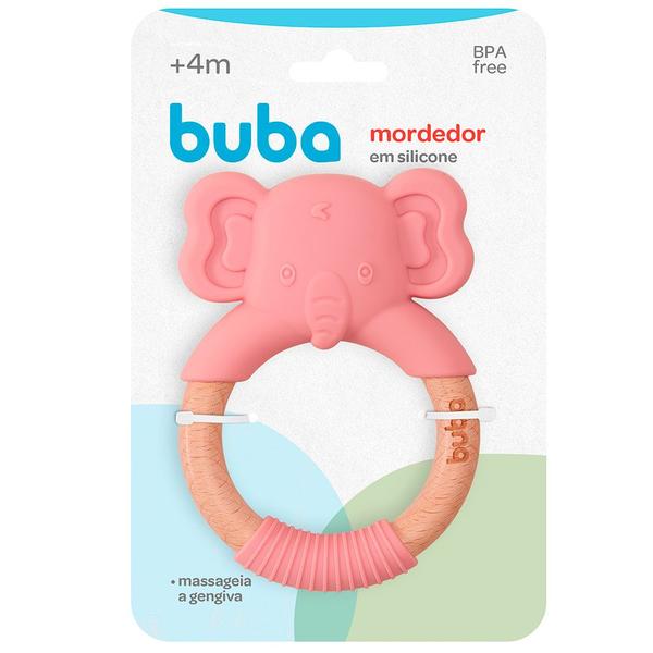 Imagem de Mordedor Massageador Gengiva Buba em Silicone e Bambu Rosa