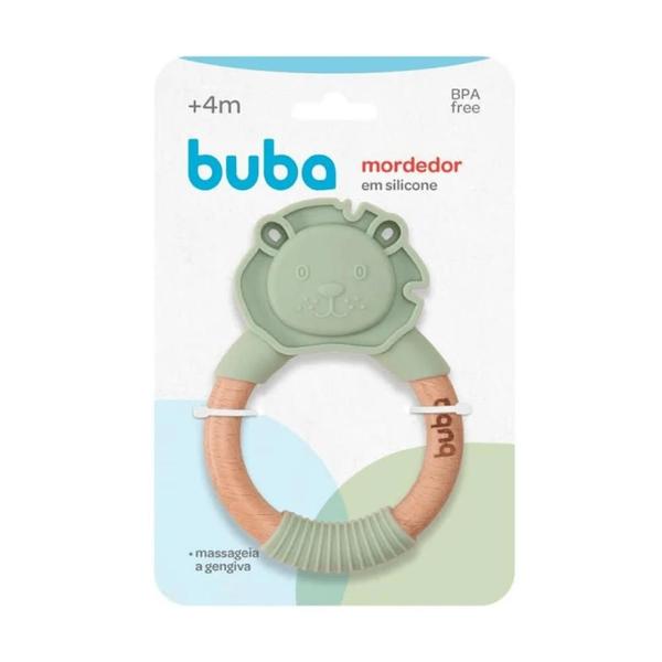 Imagem de Mordedor Silicone e Bambu Leão Verde - Buba