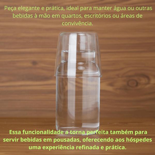 Imagem de Moringa De Vidro 500ml + Copo Vidro Acoplado 290ml