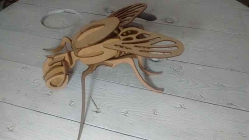 Imagem de Mosca. Quebra Cabeça 3d. Miniatura Em Mdf