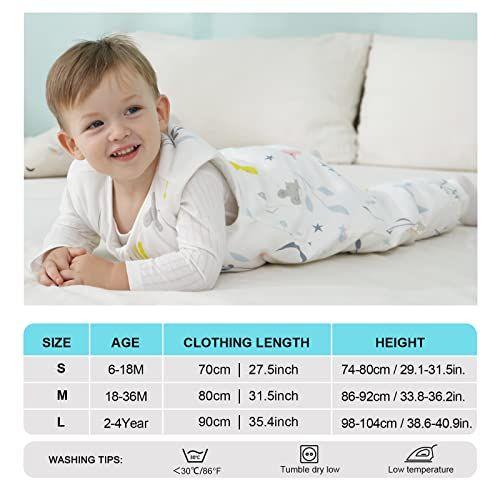 Imagem de Mosebears Baby Sleep Sack com pés, Baby Winter Sleep Sack para a criança engrossar 2.5 TOG (18-36 meses, altura do bebê 31-38 polegadas)