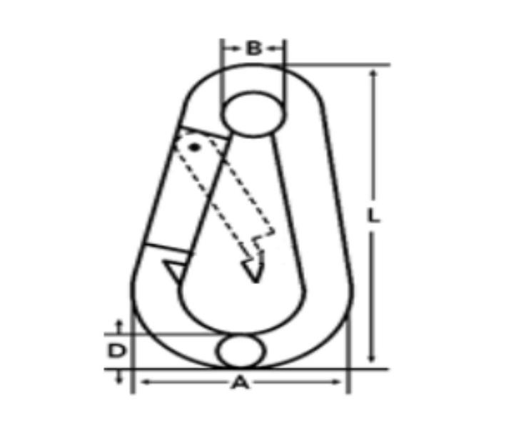 Imagem de Mosquetão 8x80 Com Trava Galvanizado