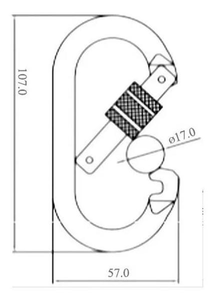 Imagem de Mosquetão Aço Oval Rosca 25Kn Ce En Uiaa