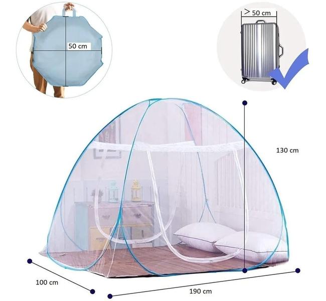 Imagem de Mosquiteiro Tenda Cama Solteiro Dobrável Pratico E Portátil