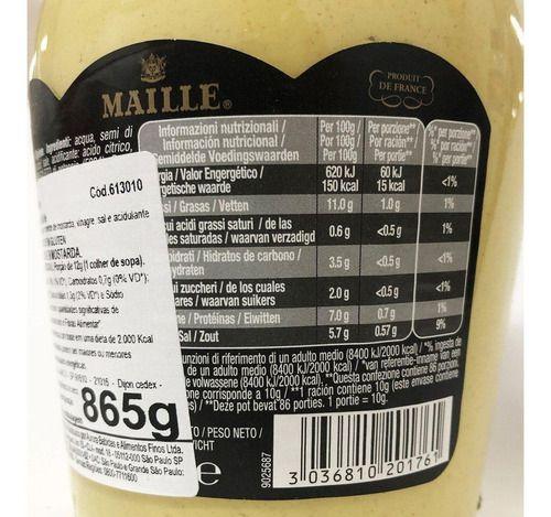 Mostarda Maille Dijon Original Francesa Sem Sementes 865 gr Imagem de Mostarda Maille Dijon Original Francesa Sem Sementes 865 gr