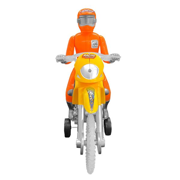 Imagem de Moto Com Fricção Luz E Som De Trilha Com Boneco - Dm Toys