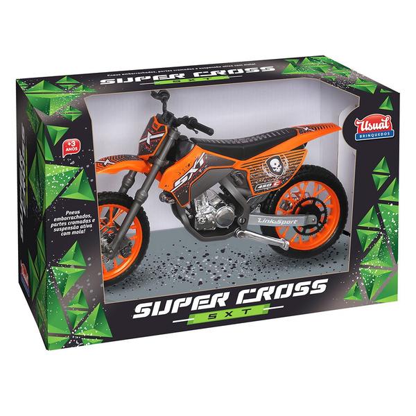 Imagem de Moto Cross Brinquedo Infantil Miniatura - Usual Brinquedos