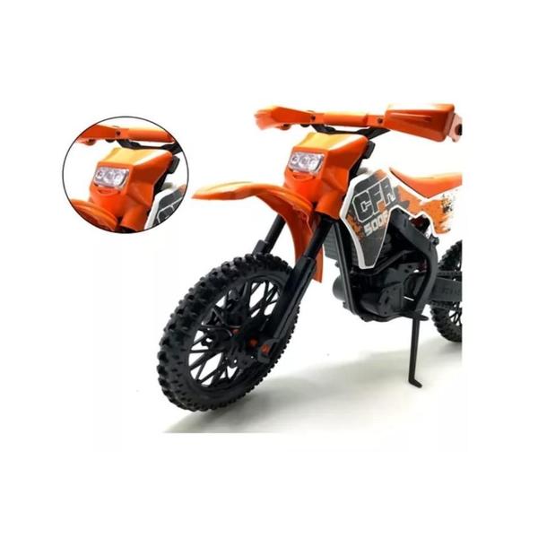 Imagem de Moto Cross De Brinquedo Grande Mega Realista Trilha Laranja