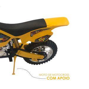 Imagem de Moto de Motocross de Brinquedo com Apoio - Amarelo