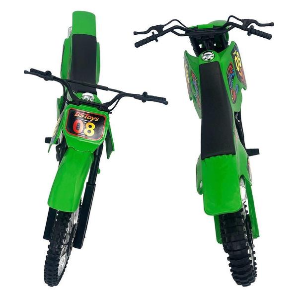 Imagem de Moto De Motocross De Brinquedo Com Apoio - Verde