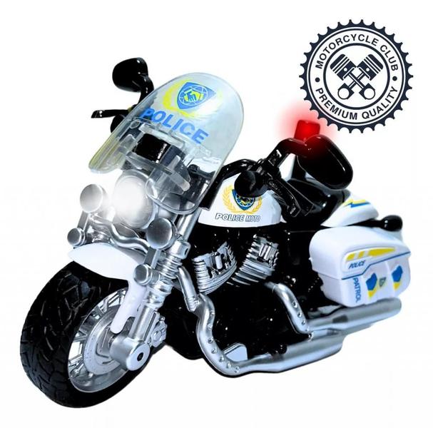 Imagem de Moto De Policia Alloy Motorcycle Fricção - SP MK-0678