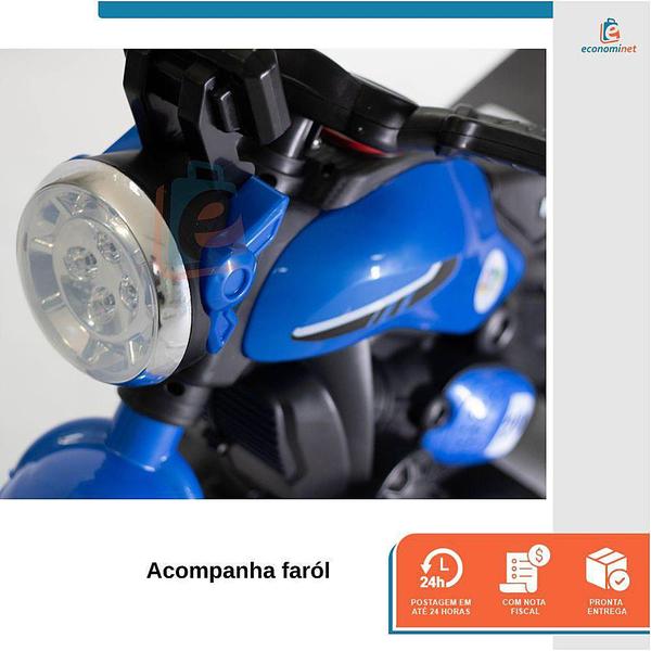 Imagem de Moto Elétrica Infantil 3 Rodas Triciclo Passeio 6v Bivolt Até 20 Kg Motoca Motocicleta Motorizado Para Criança Som E Luzes Acelarador Pedal Motinha