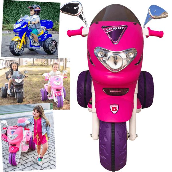 Imagem de Moto Eletrica Infantil Biemme Sprint Turbo Power 12V Pink