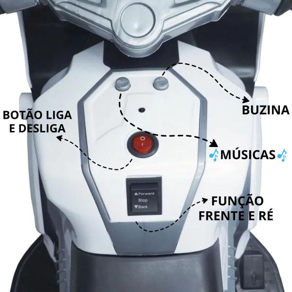 Imagem de Moto Elétrica Infantil Criança 3 Anos 25kg 3km/h Bateria Recarregável 6V Luz Musica Som Frente Ré Com Rodinhas Importway