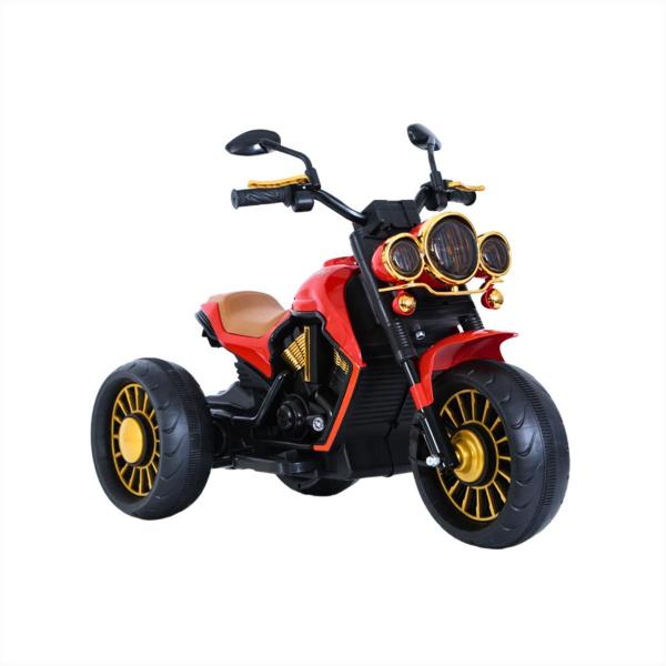 Imagem de Moto Elétrica Infantil Led Vermelho Mobilete Buzina Bike Usb