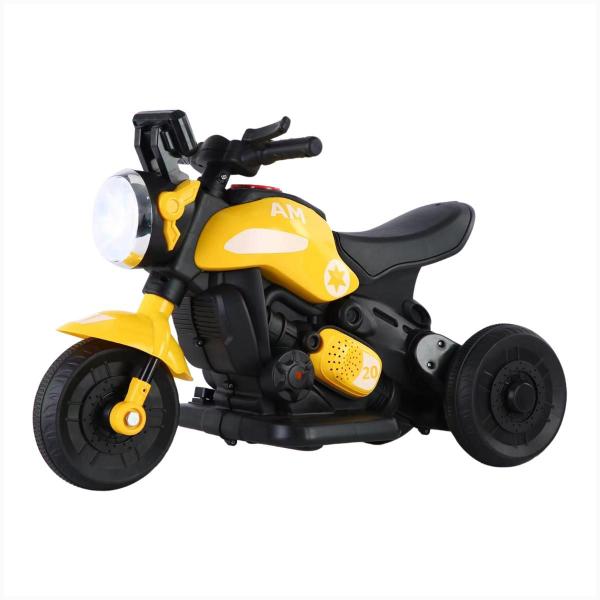 Imagem de Moto Elétrica Infantil Mini Amarelo Pedal Acelerador Faróis