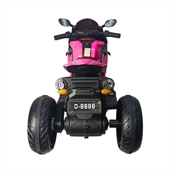 Imagem de Moto Eletrica Infantil Mini Rosa Acelerador Pedal Rádio Mp3