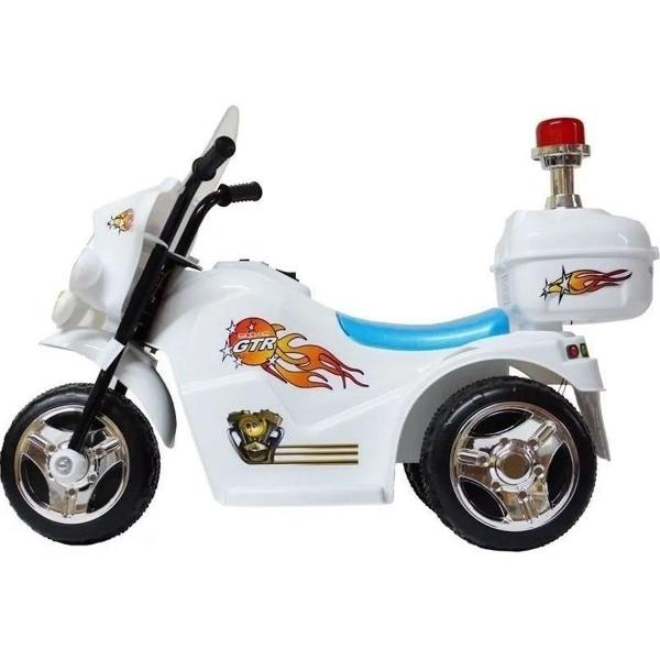Moto Elétrica Infantil Triciclo Bombeiro Polícia Branco - Importway Imagem de Moto Elétrica Infantil Triciclo Bombeiro Polícia Branco