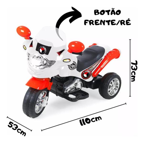 Imagem de Moto Elétrica Infantil Triciclo Speed Chopper Branca Grande