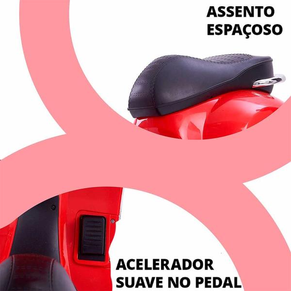 Imagem de Moto Elétrica Infantil - Vespa GTS - 6v - Vermelha - Zippy Toys