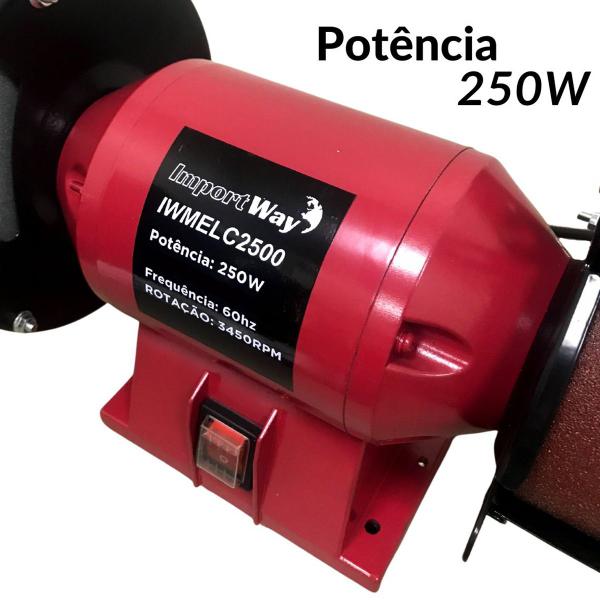 Imagem de Moto Esmeril de Bancada 6 Pol com Lixadeira de Cinta 250W Profissional Importway 220V Iwmelc-25002