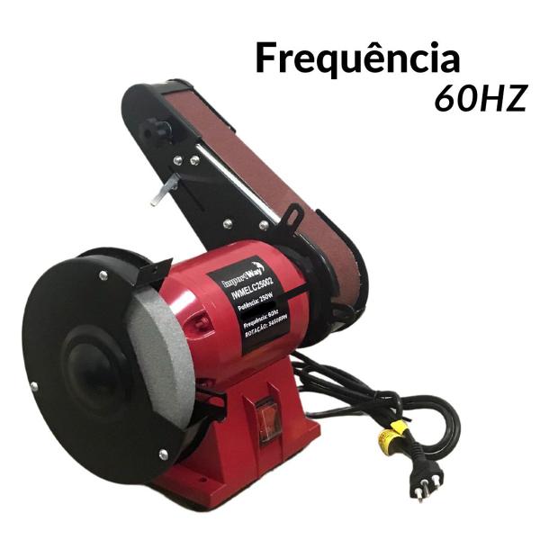 Imagem de Moto Esmeril de Bancada 6 Pol com Lixadeira de Cinta 250W Profissional Importway Iwmelc-250