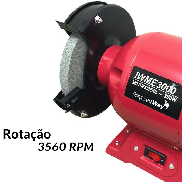 Imagem de Moto Esmeril de Bancada 6 Pol Lixadeira 300W Profissional 110V Importway Iwme30001 127V