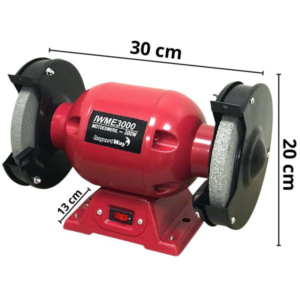 Moto Esmeril de Bancada 6 Pol Lixadeira 300W Profissional 110V Importway Iwme30001 127V Imagem de Moto Esmeril de Bancada 6 Pol Lixadeira 300W Profissional 110V Importway Iwme30001 127V