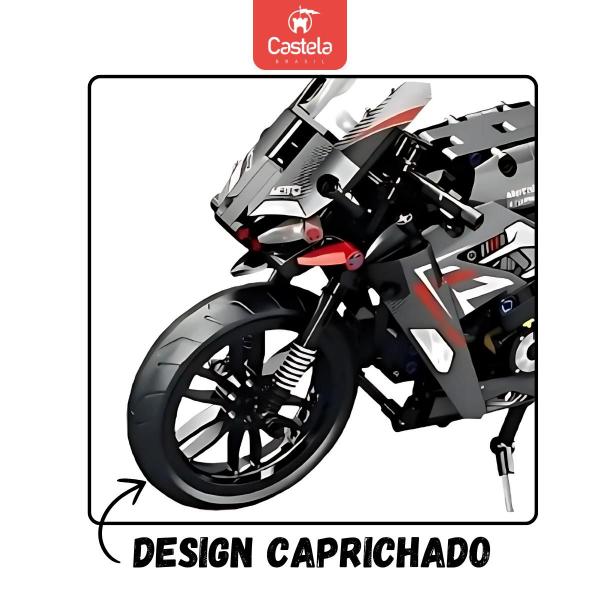 Imagem de Moto Esportiva Blocos de Montar Motorcycle 480 Peças CBS0110 - Castela