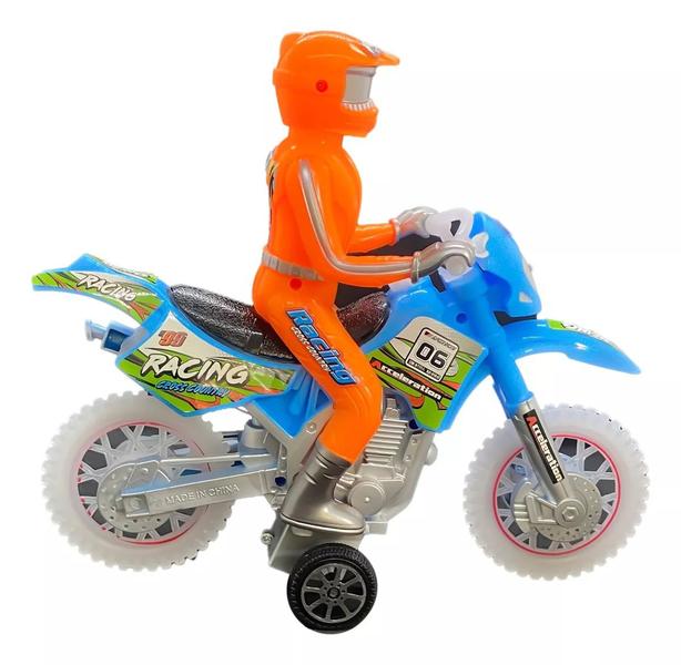 Imagem de Moto Fricção Com Boneco Luz E Som - Dm Toys