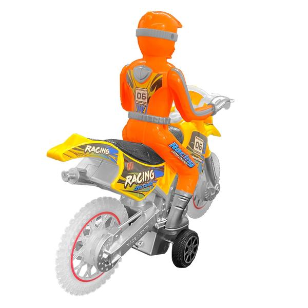 Imagem de Moto Fricção Offroad Com Boneco Luz E Som - Dm Toys