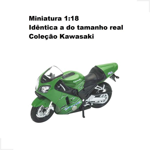 Imagem de Moto Miniatura Para Colecionador Mix Kawasaki 1:18 Brinquedo