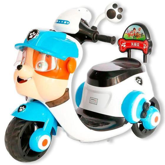 Imagem de Moto Motinha Triciclo Elétrico Infantil Mini Crianças Azul Patrulha Canina Lambreta - Car Kids