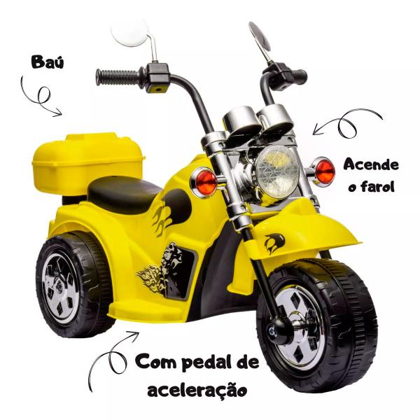 Moto Motinho Elétrica Infantil Tipo Harley Bateria 6 V Amarela Cor Amarelo Zippy Toys Imagem de Moto Motinho Elétrica Infantil Tipo Harley Bateria 6 V Amarela Cor Amarelo Zippy Toys