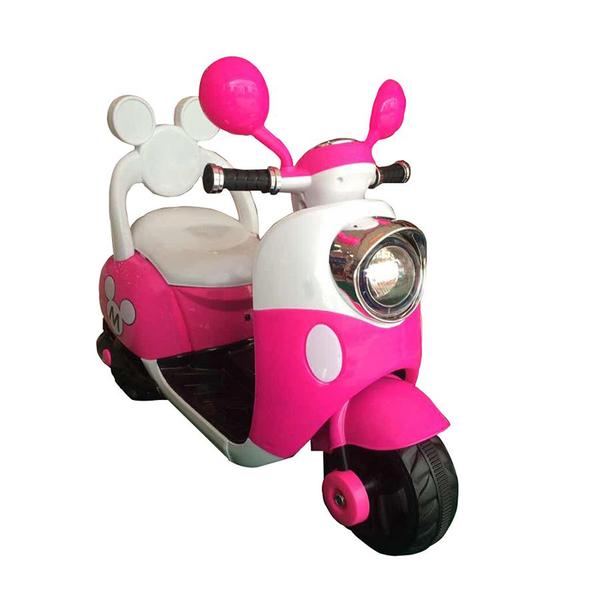 Imagem de Moto Motinho Triciclo Elétrico Infantil Mini Crianças Mickey Mouse Disney Desenho Rosa - Car Kids