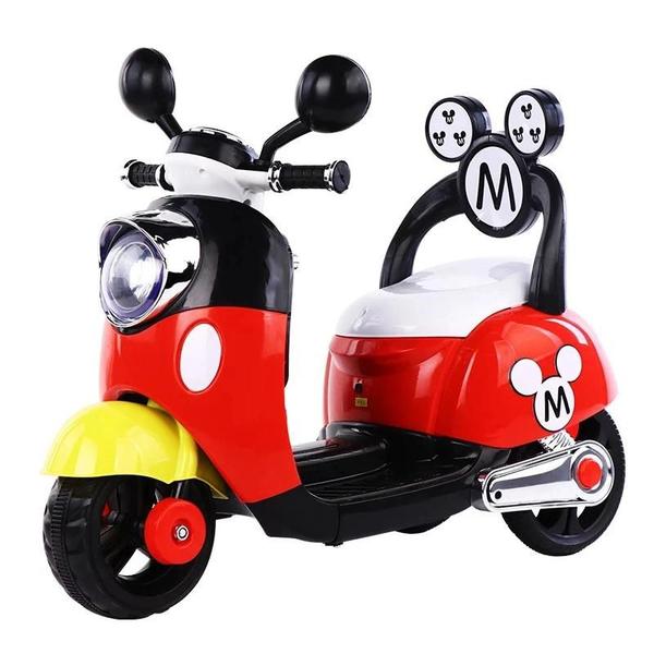 Imagem de Moto Motinho Triciclo Elétrico Infantil Mini Crianças Mickey Mouse Disney Desenho Vermelho- Car Kids