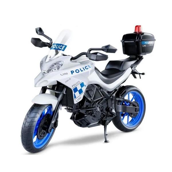 Imagem de Moto Polícia Brinquedo Infantil Super Realista - 26cm - Roma