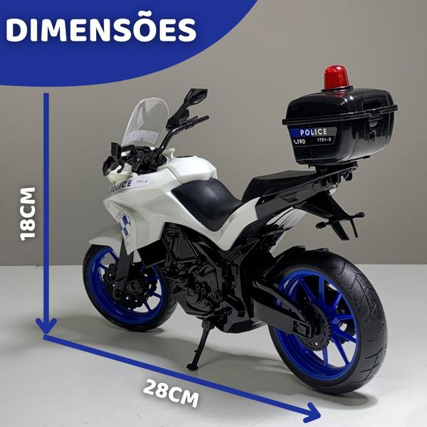 Imagem de Moto Policial Grande Realista Presente Menino Brinquedo