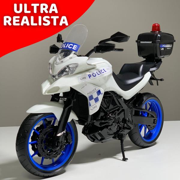 Imagem de Moto Policial Grande Realista Presente Menino Brinquedo