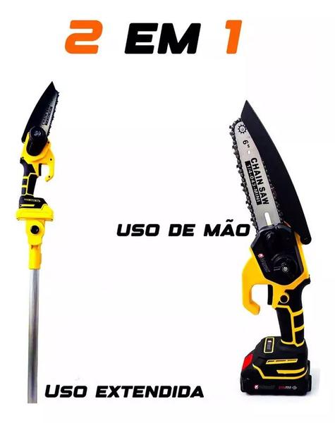 Imagem de Moto Serra A Bateria Mini Serra Eletrica 1000w Cabo Extensor