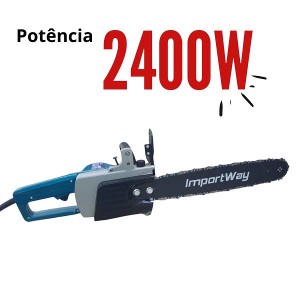 Imagem de Moto Serra Elétrica Portátil 2400W EletroSerra Sabre 16 Pol 6000 Rpm 110V Importway Iwmse24110 127V