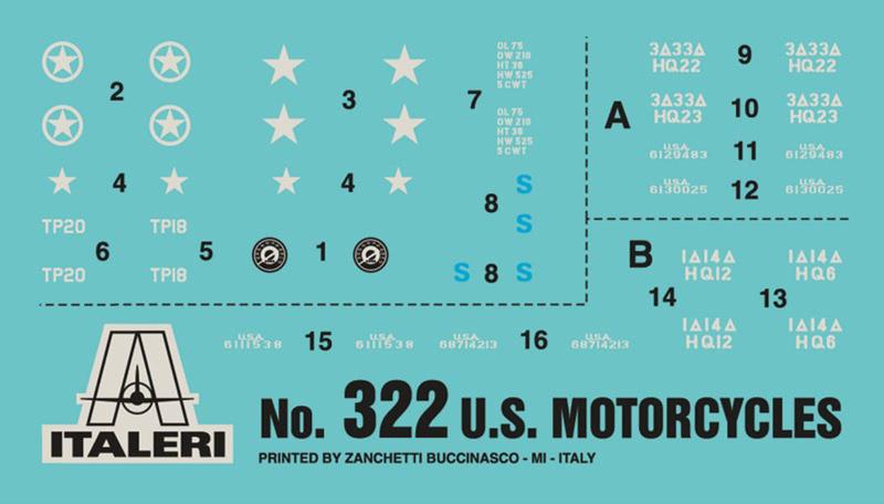 Imagem de Moto U.S. Motorcycles WWII - 1/35 - Italeri 0322 - Kit para montar e pintar - Plastimdoelismo