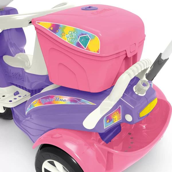 Imagem de Moto Uno Rosa e Roxo de Passeio infantil com Pedal CALESITA