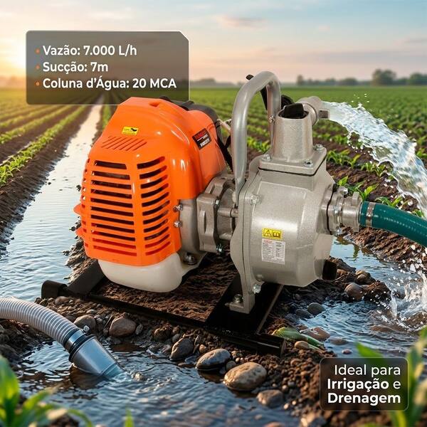 Motobomba A Gasolina 2T 52cc VMB251 Vulcan Trent 7000 L/h 1 Pol