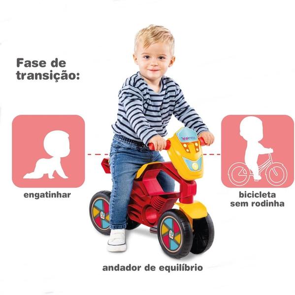 Imagem de Motoca de Equilíbrio 4 Rodas sem Pedal Totokross Vermelha