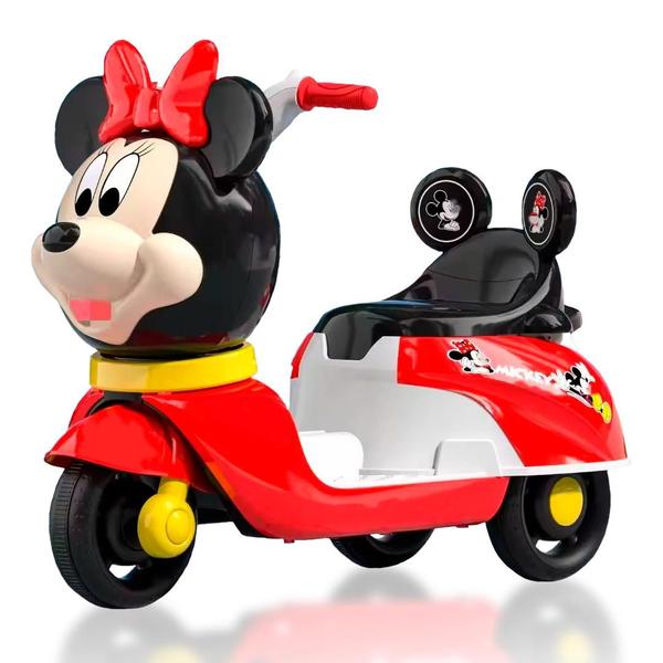 Imagem de Motoca Elétrica Infantil Moto Minnie Mouse Mickey Elétrica para Menino e Menina Mini Motinha Recarregável a Bateria Motocicleta Inf Velotrol Triciclo