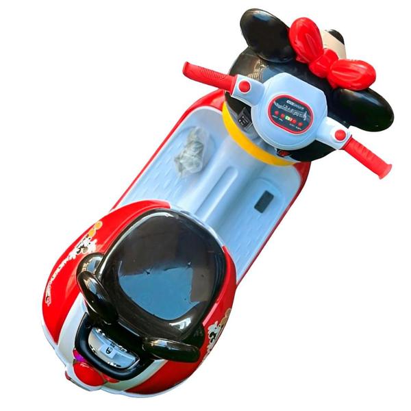 Imagem de Motoca Elétrica Infantil Moto Minnie Mouse Mickey Elétrica para Menino e Menina Mini Motinha Recarregável a Bateria Motocicleta Inf Velotrol Triciclo