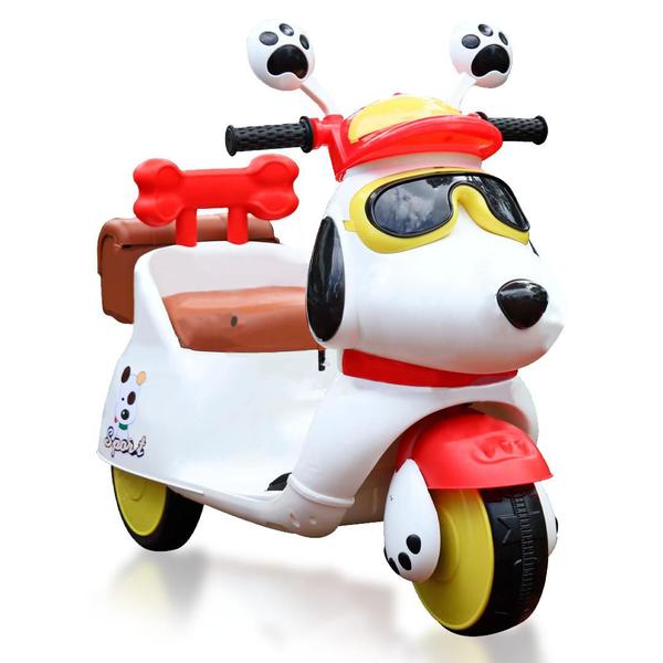 Imagem de Motoca Elétrica Infantil Moto Pet Snoop Elétrica para Menino e Menina Mini Motinha Recarregável a Bateria Motocicleta Inf Velotrol Triciclo